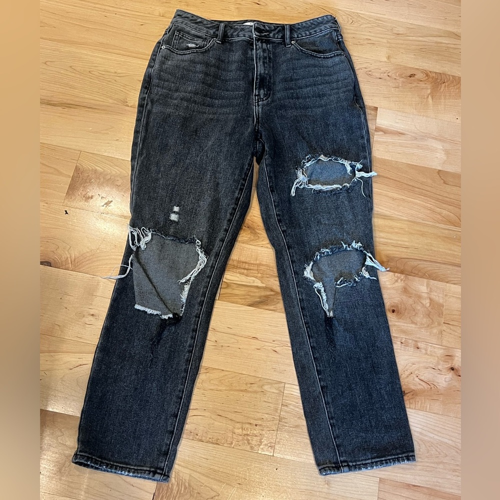 Pacsun mom jeans- size 29- distressed throughout